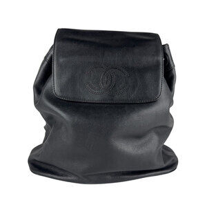 CHANEL Black Leather Backpack